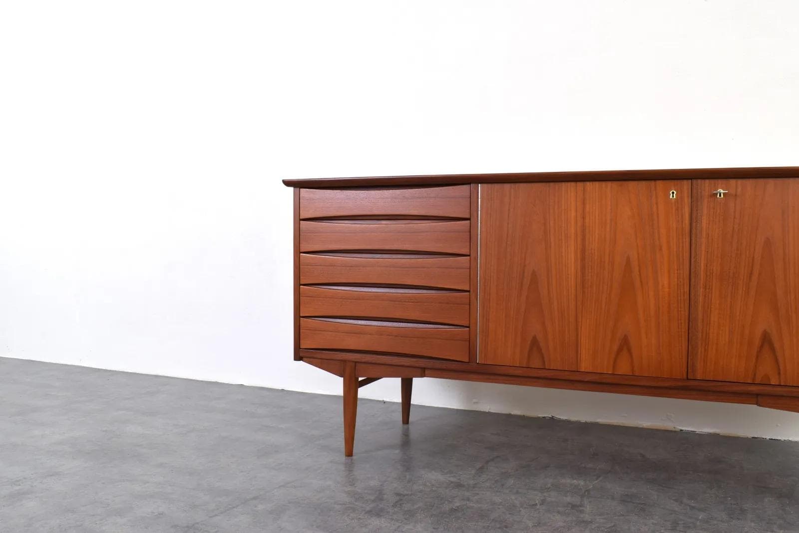 Sideboard, brown teak, by F. Kayser, Norway, 1960s - 315630