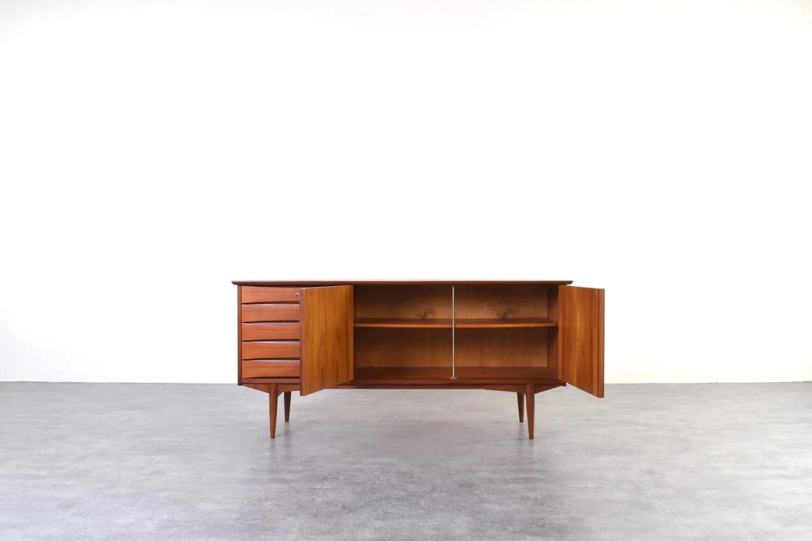 Sideboard, brown teak, by F. Kayser, Norway, 1960s - 315629