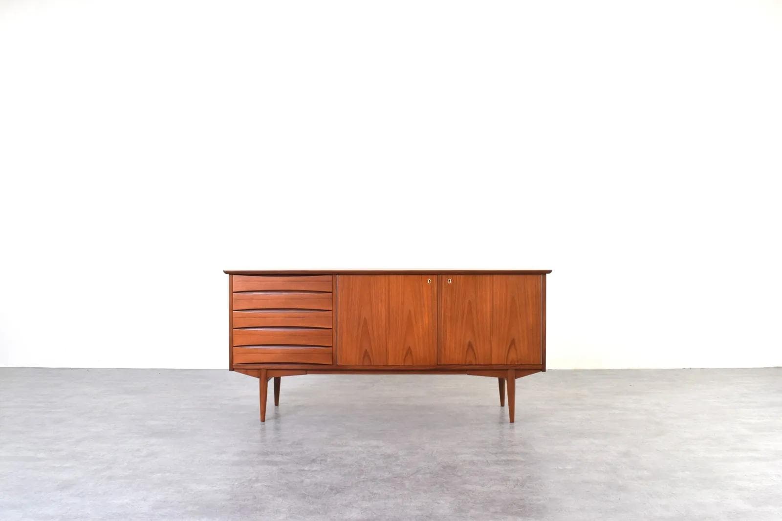 Sideboard, brown teak, by F. Kayser, Norway, 1960s - 315626