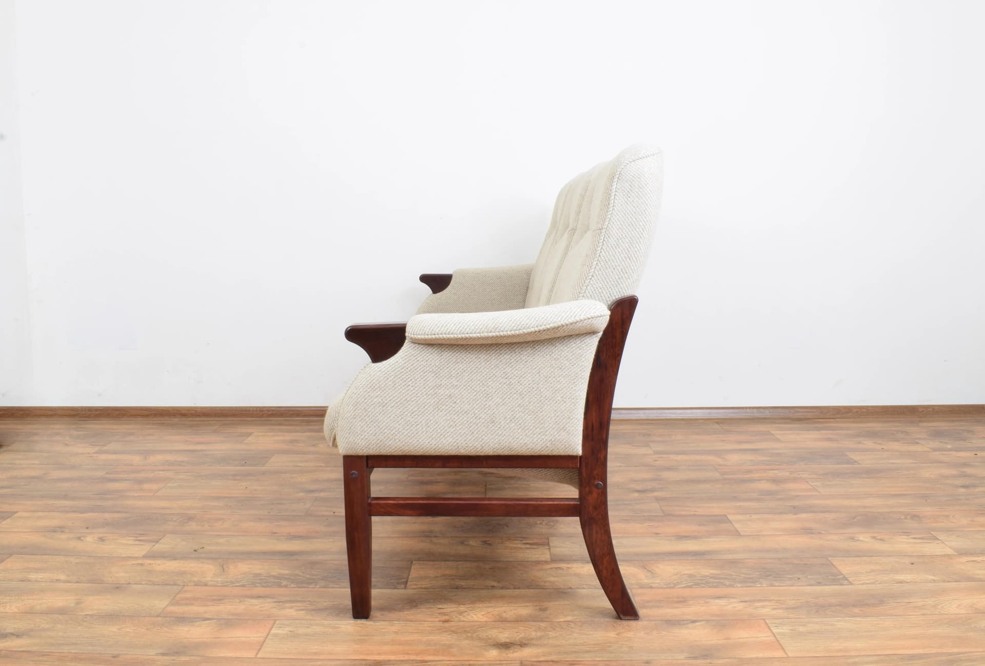 Sofa, beige-grey wool, beech, Denmark, 1970s - 315554