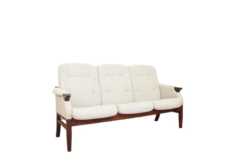 Sofa, beżowo-szary, wełna, buk, Dania, lata 70.