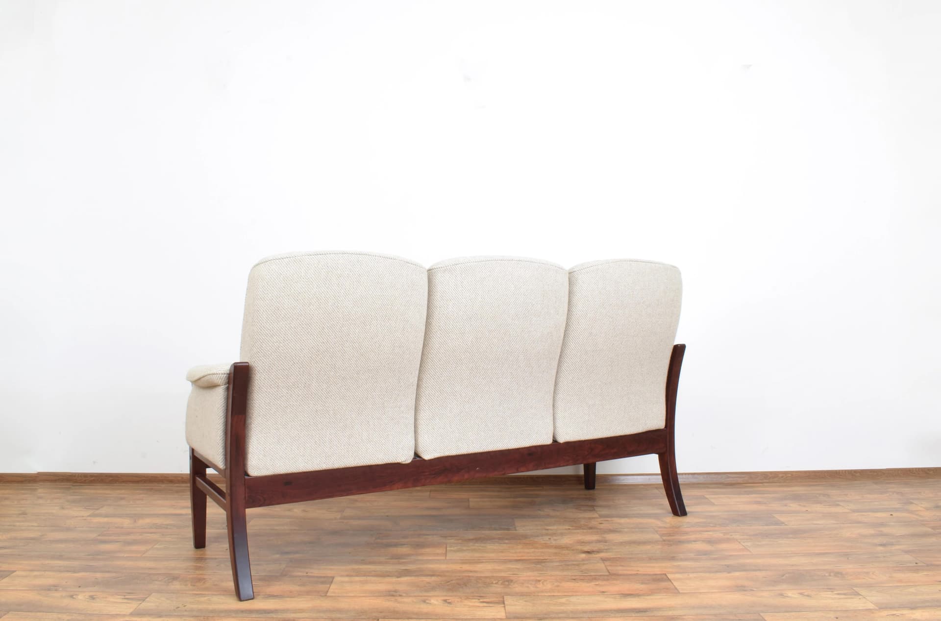 Sofa, beige-grey wool, beech, Denmark, 1970s - 315557