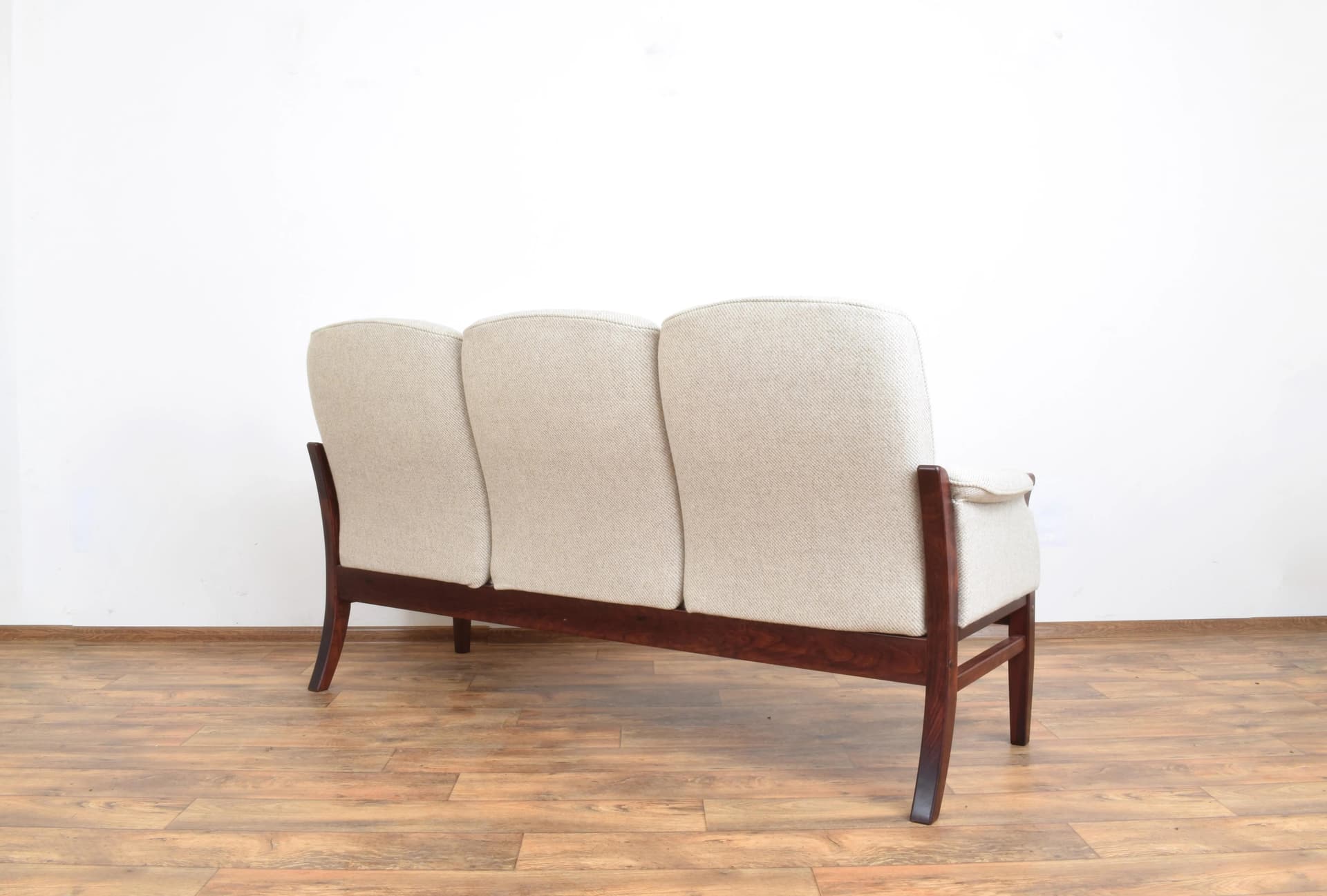 Sofa, beige-grey wool, beech, Denmark, 1970s - 315555