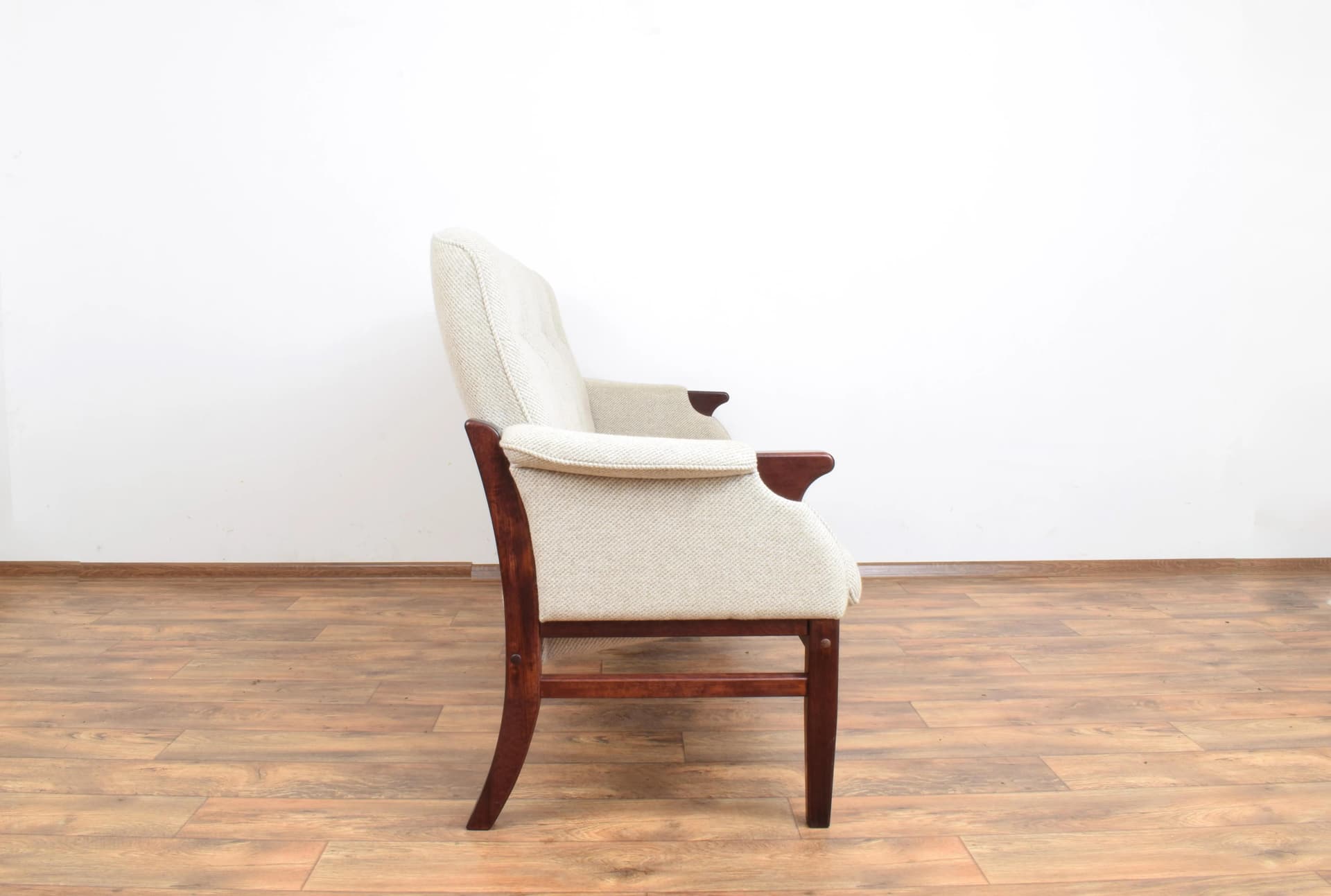 Sofa, beige-grey wool, beech, Denmark, 1970s - 315553