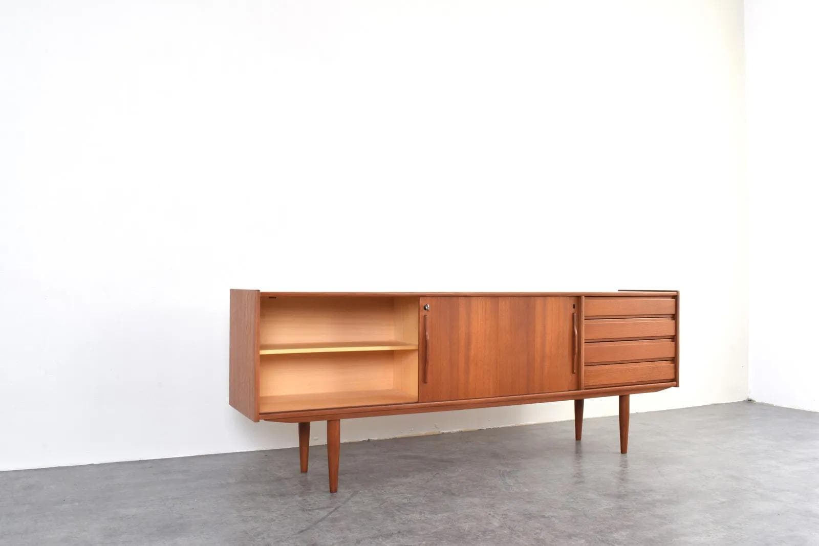 Sideboard, brown teak, Denmark, 1960s. - 315545