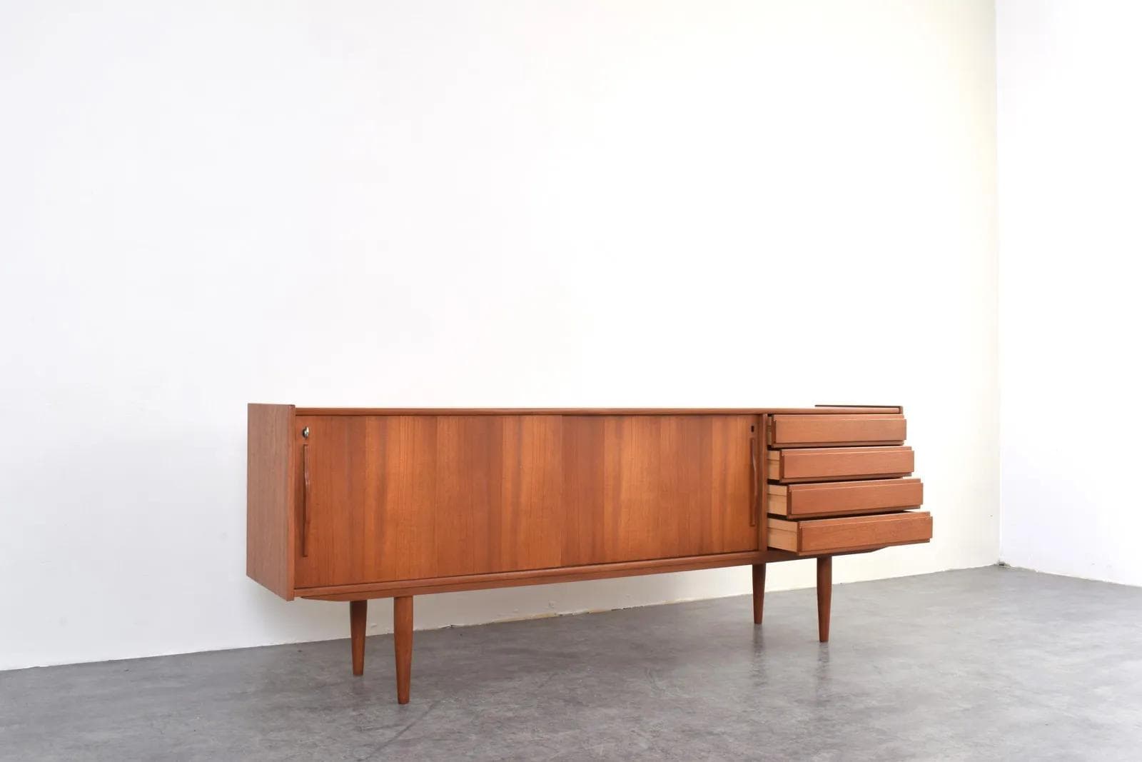 Sideboard, brown teak, Denmark, 1960s. - 315544