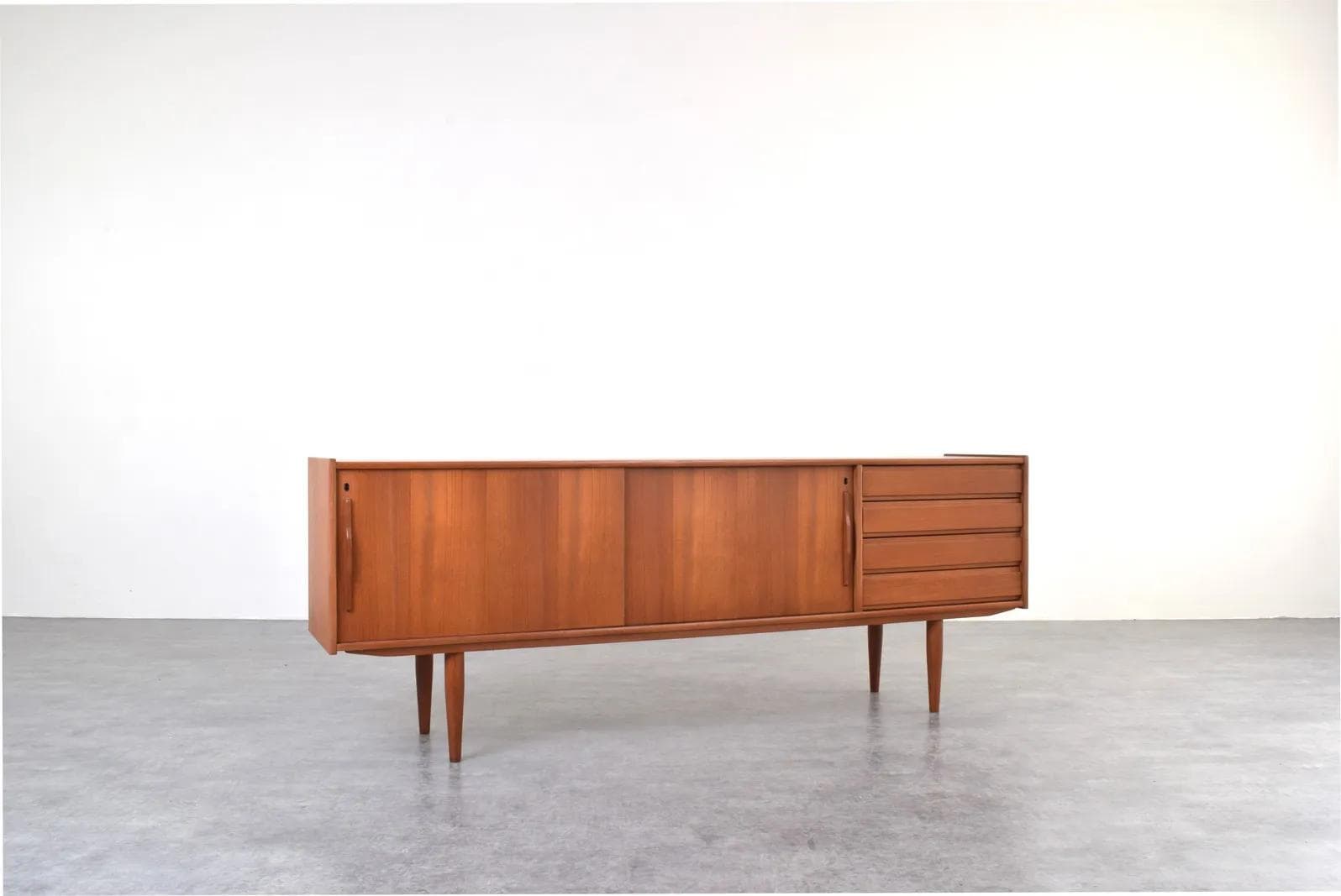Sideboard, brown teak, Denmark, 1960s. - 315543