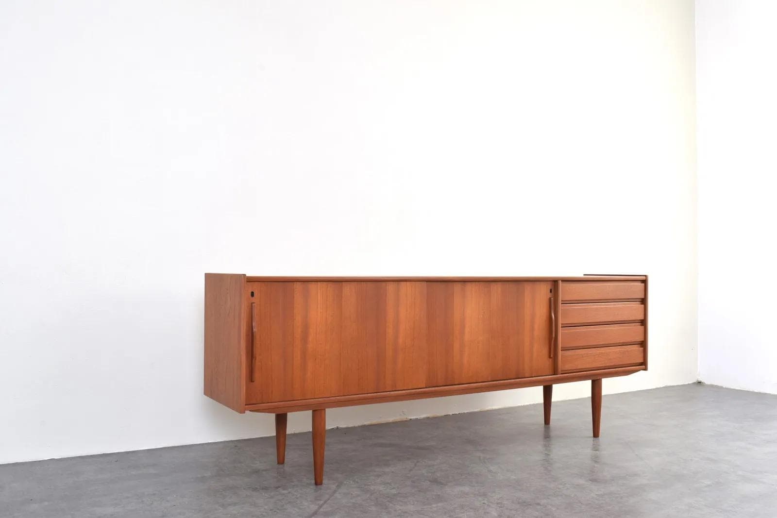 Sideboard, brown teak, Denmark, 1960s. - 315546