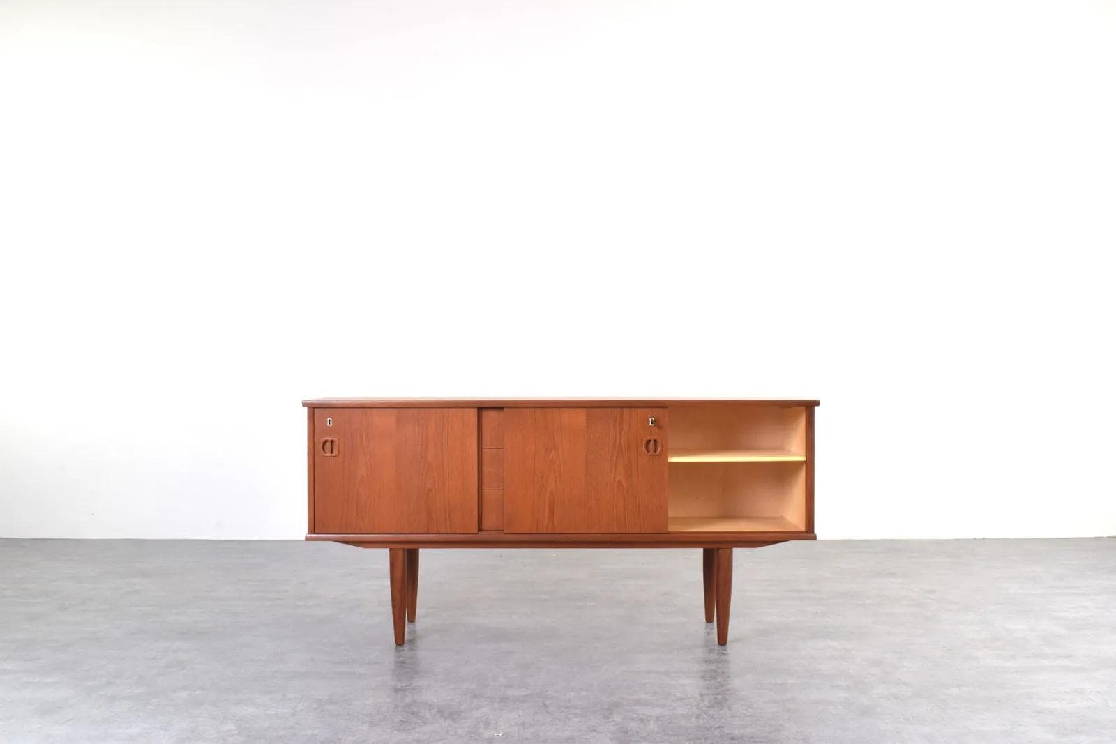 Sideboard, brown teak, Denmark, 1960s. - 315505