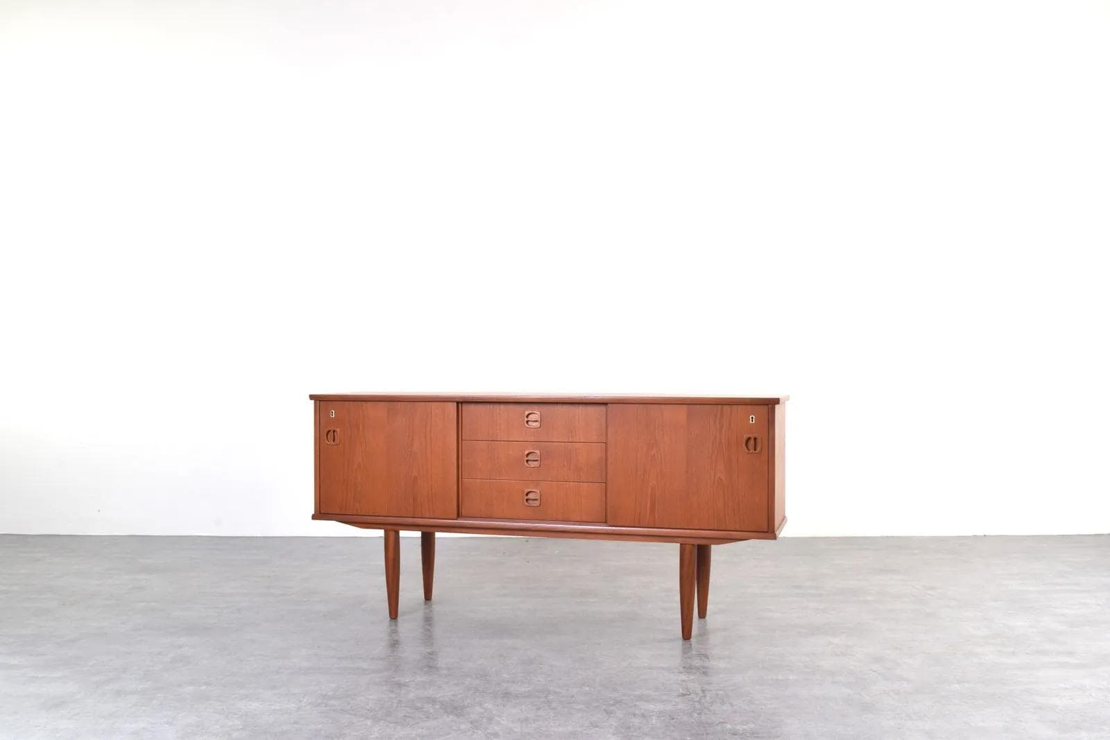Sideboard, brown teak, Denmark, 1960s. - 315508