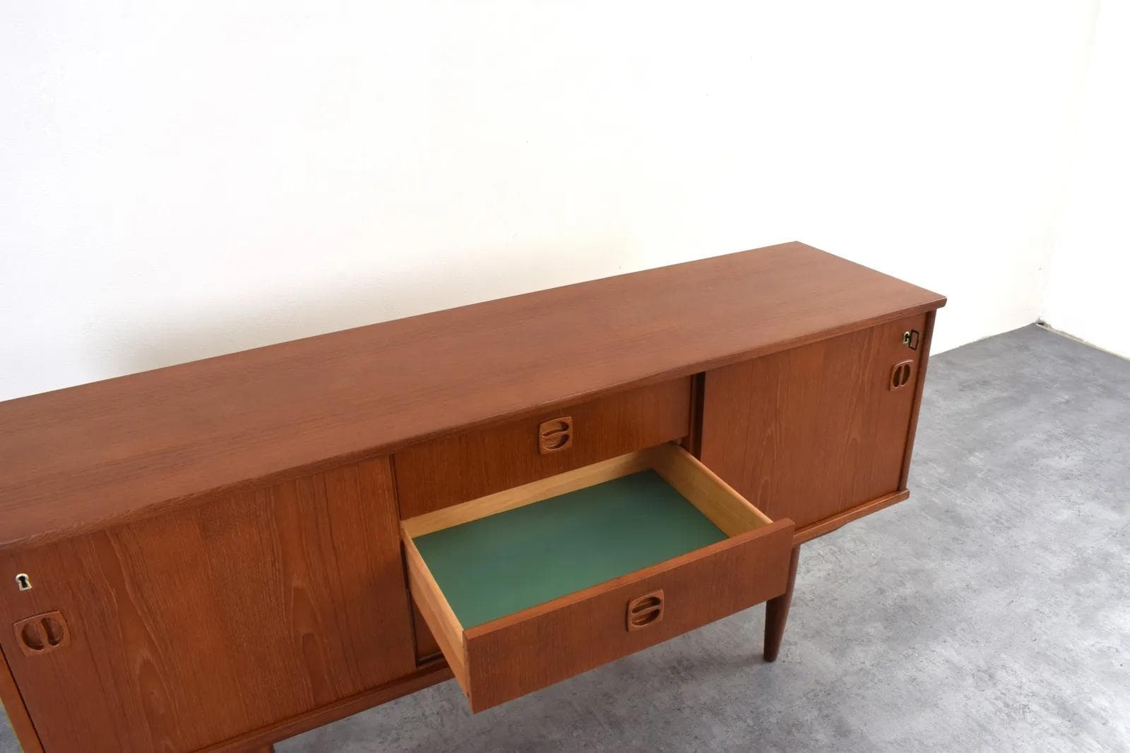 Sideboard, brown teak, Denmark, 1960s. - 315511
