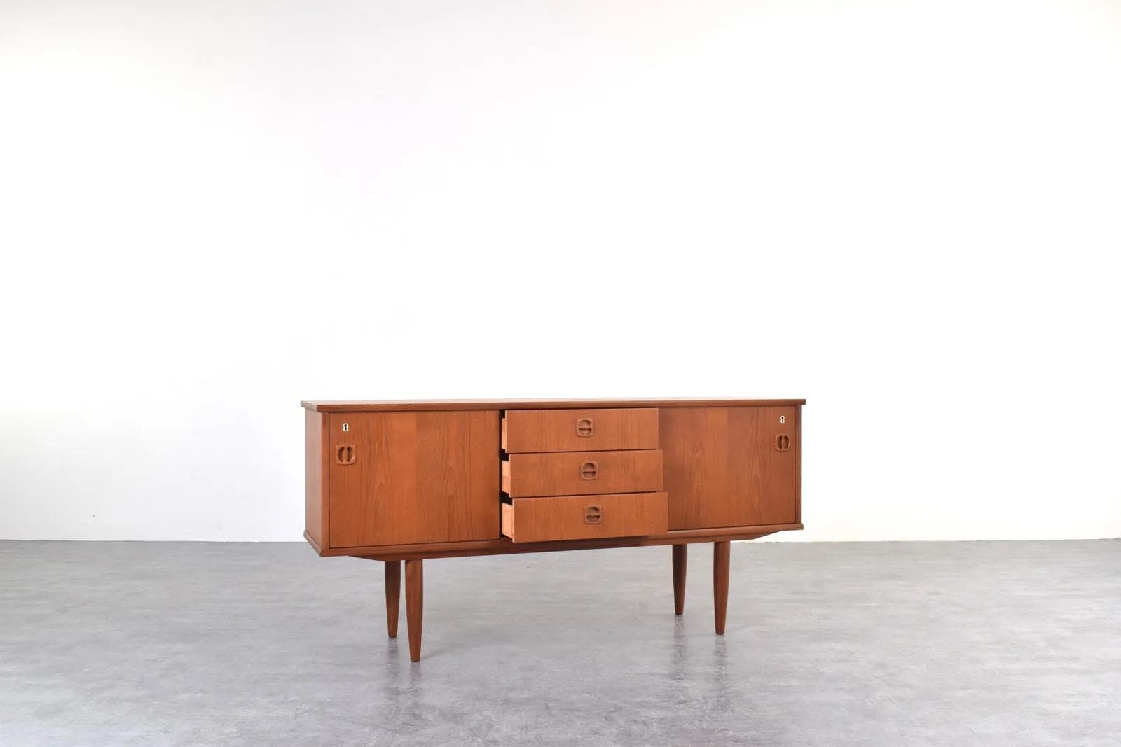 Sideboard, brown teak, Denmark, 1960s. - 315509