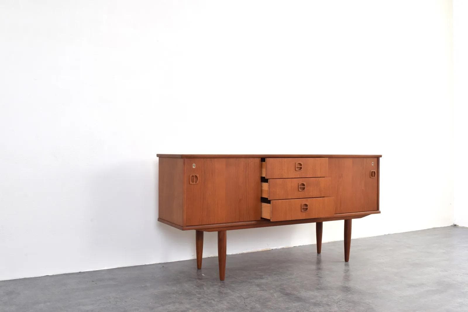 Sideboard, brown teak, Denmark, 1960s. - 315510