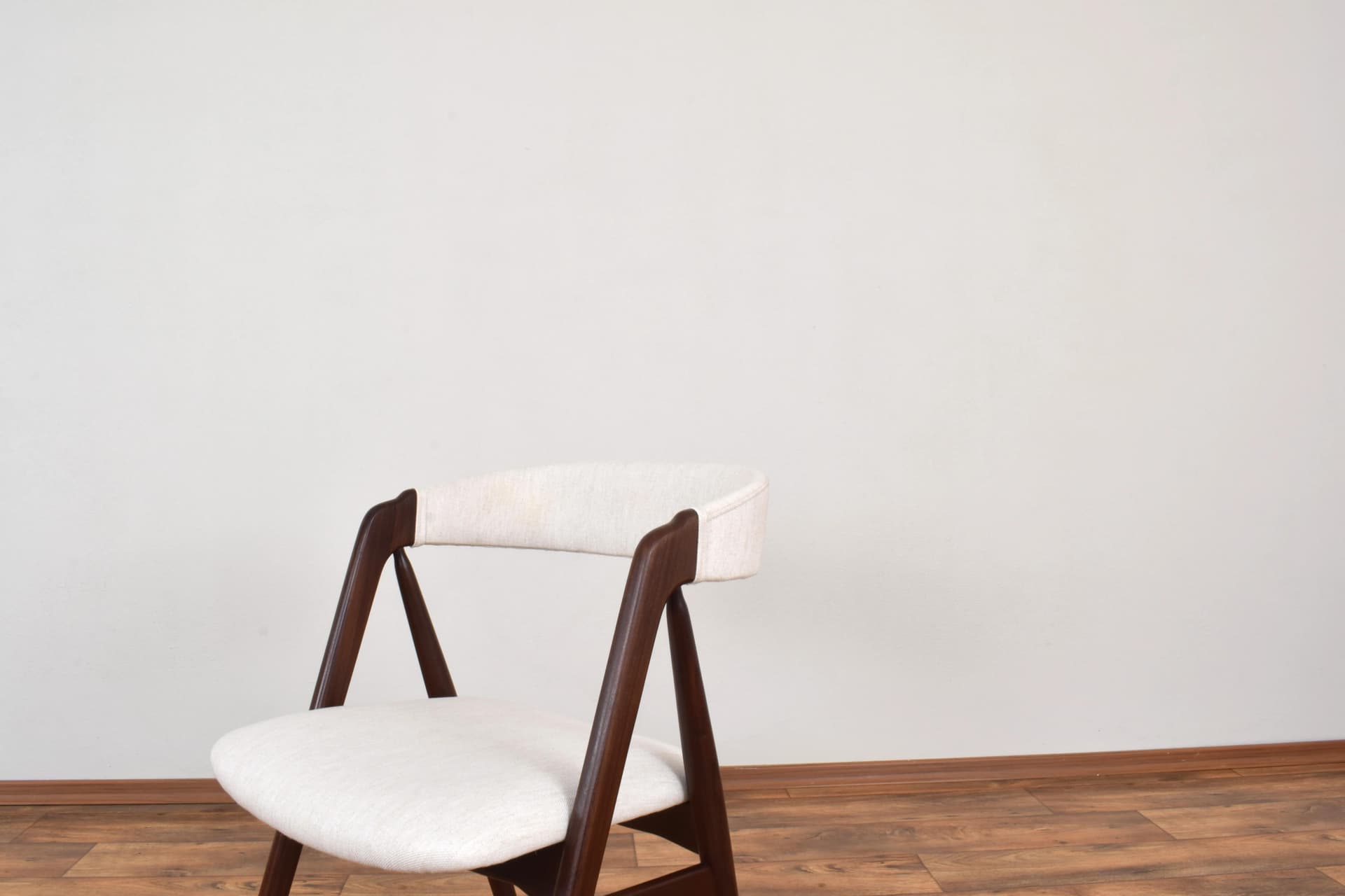 Set of four chairs model 205, brown teak, beige fabric, by Th. Harlev, Denmark, 1960s. - 315498