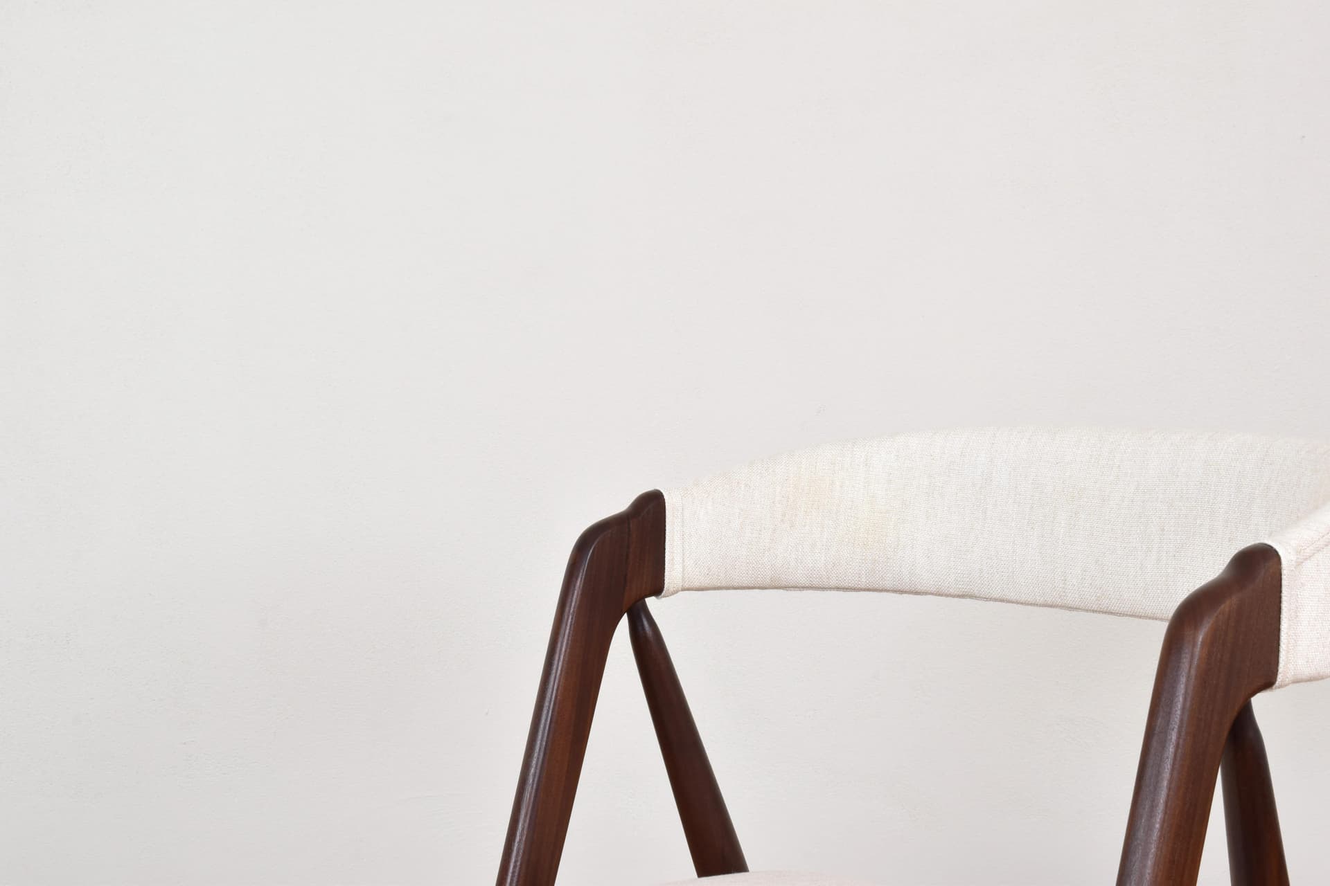 Set of four chairs model 205, brown teak, beige fabric, by Th. Harlev, Denmark, 1960s. - 315500
