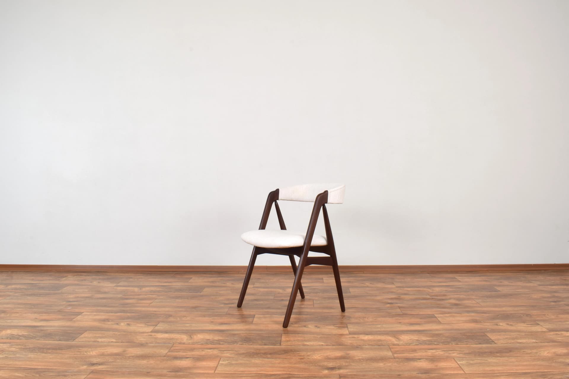 Set of four chairs model 205, brown teak, beige fabric, by Th. Harlev, Denmark, 1960s. - 315494