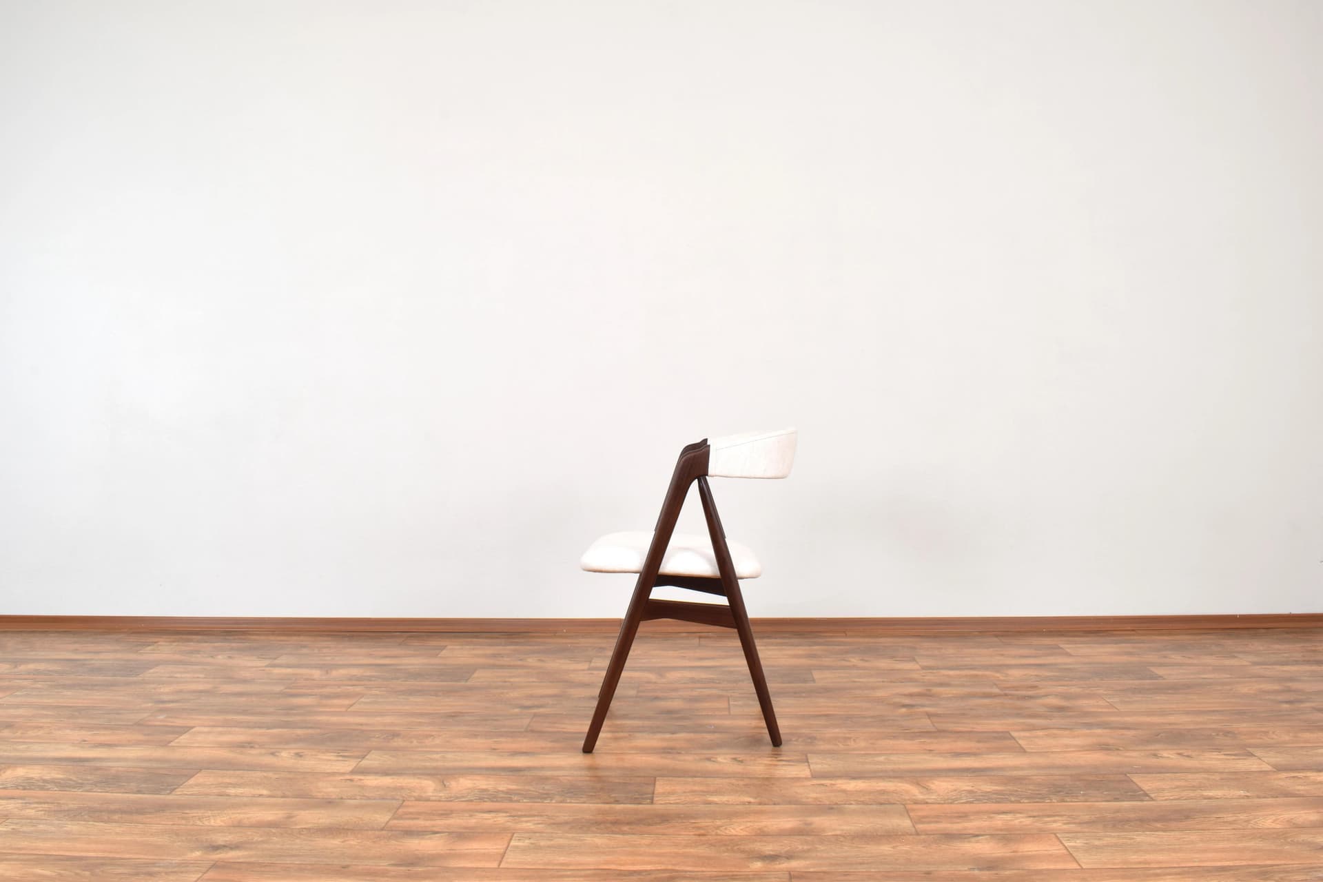 Set of four chairs model 205, brown teak, beige fabric, by Th. Harlev, Denmark, 1960s. - 315497
