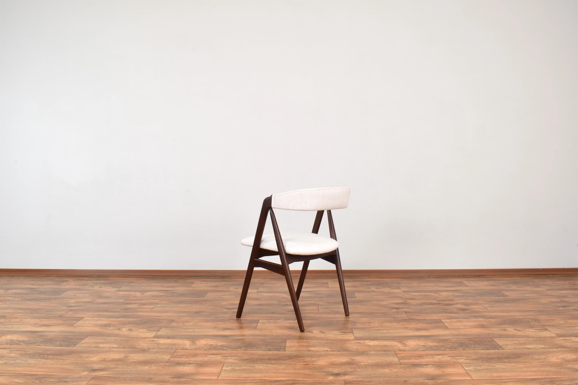 Set of four chairs model 205, brown teak, beige fabric, by Th. Harlev, Denmark, 1960s. - 315488