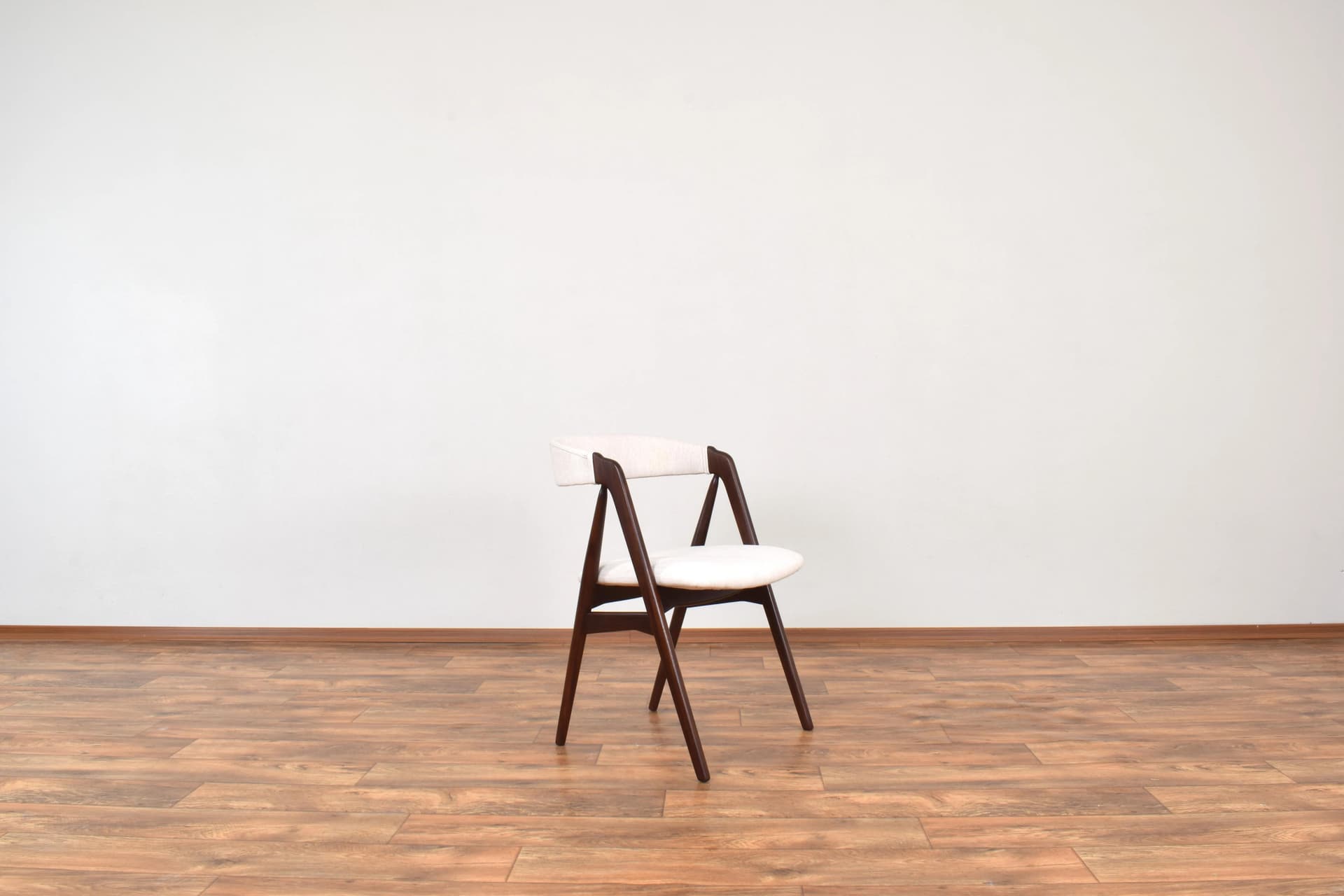 Set of four chairs model 205, brown teak, beige fabric, by Th. Harlev, Denmark, 1960s. - 315482