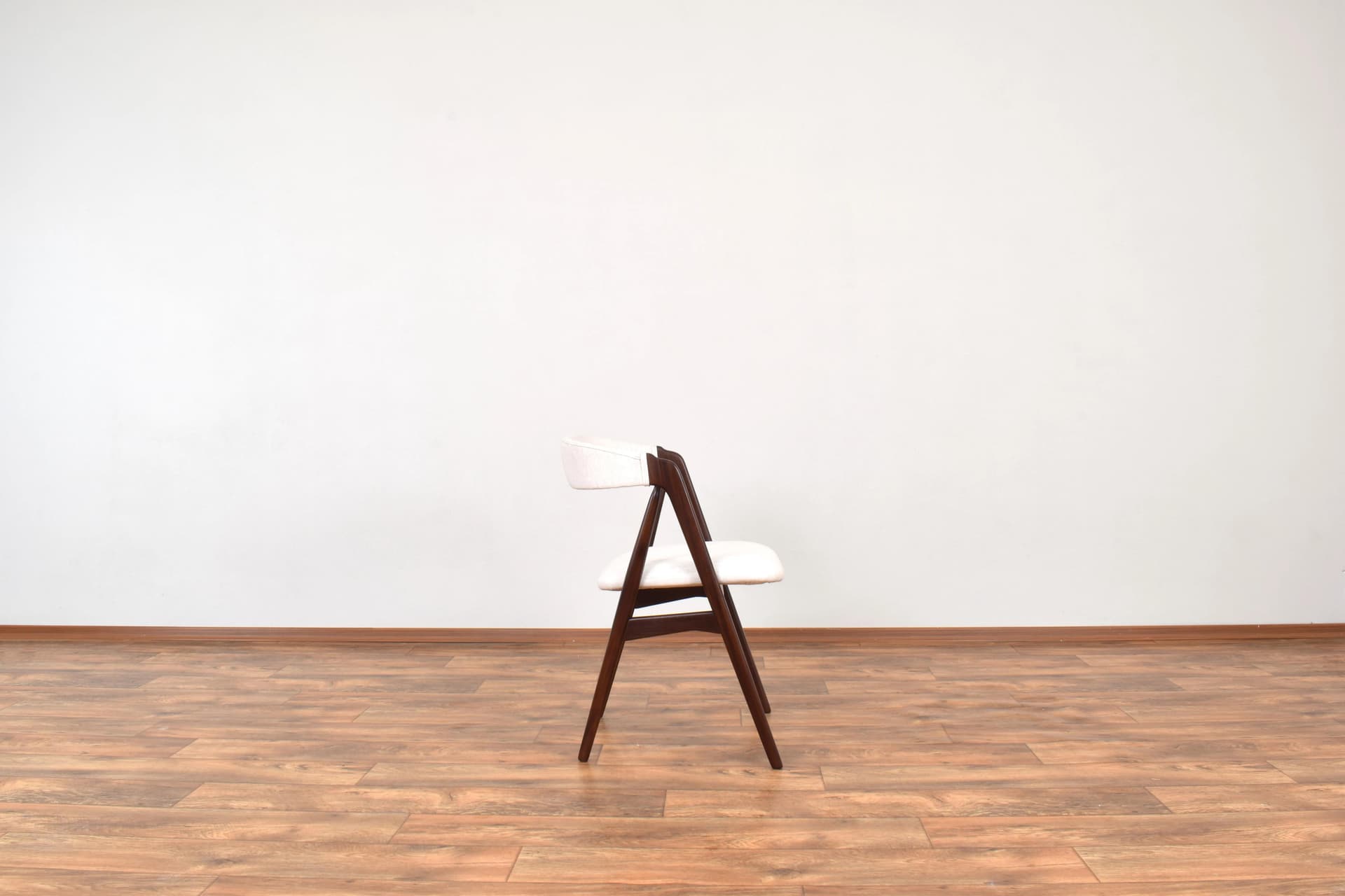 Set of four chairs model 205, brown teak, beige fabric, by Th. Harlev, Denmark, 1960s. - 315484
