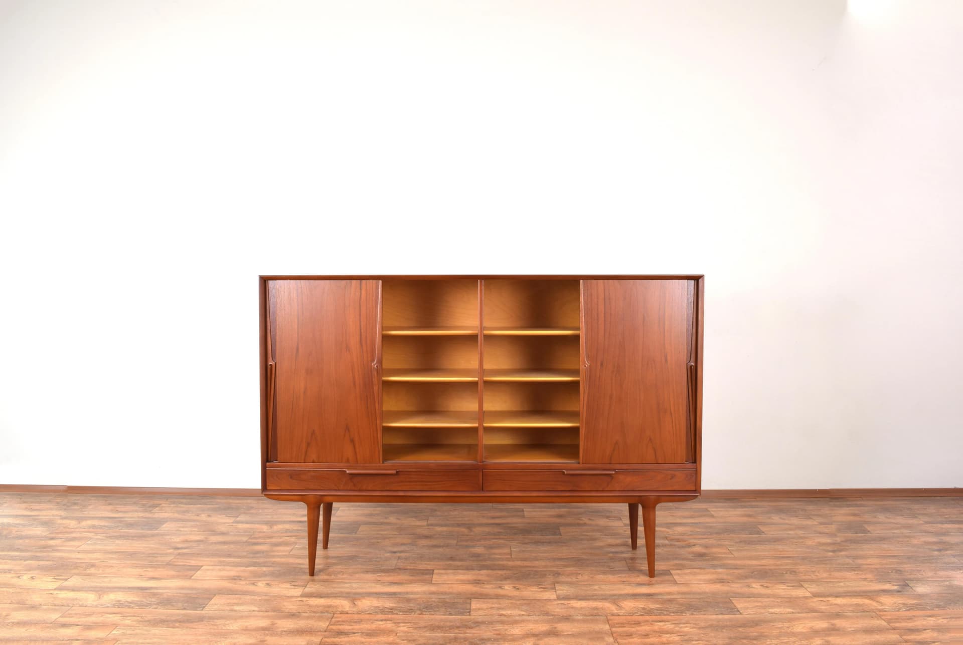 Highboard Model 13, brown teak, by G. Omann, Omann Jun, Denmark, 1960s. - 315460