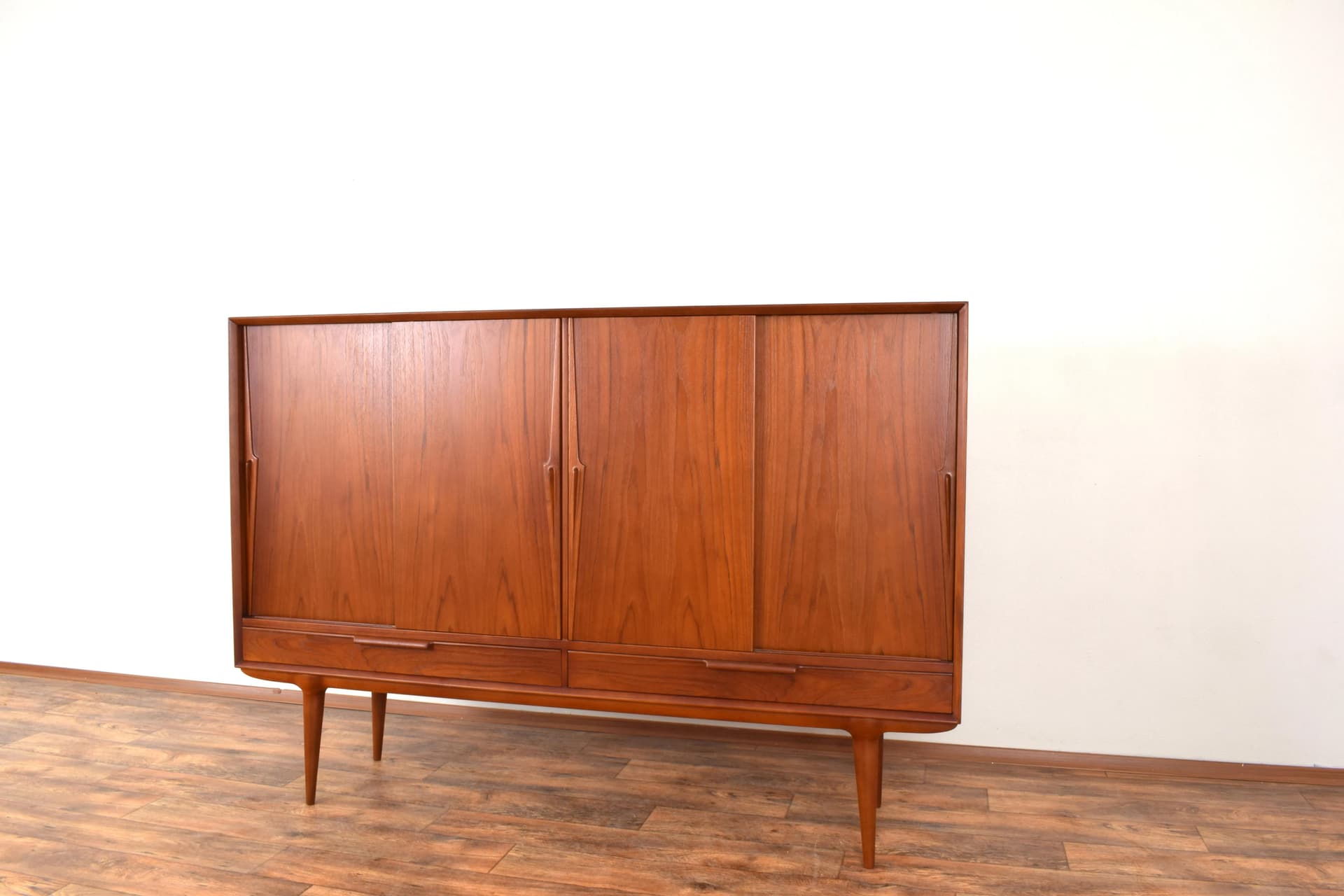 Highboard Model 13, brown teak, by G. Omann, Omann Jun, Denmark, 1960s. - 315467