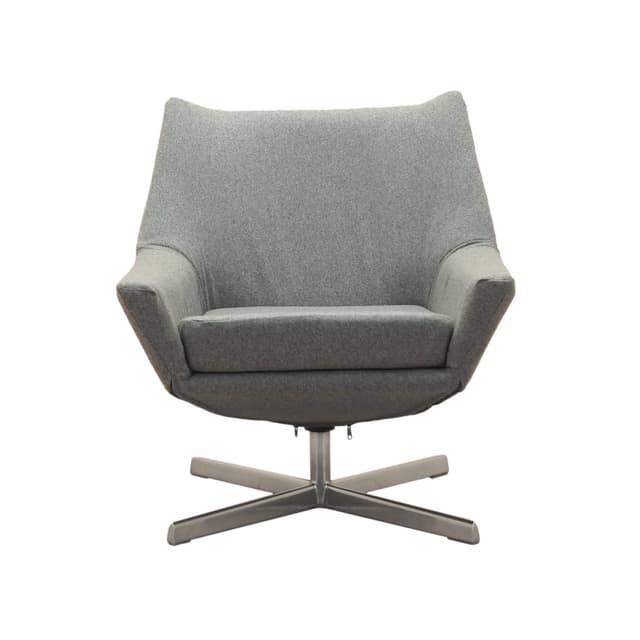 Fotel obrotowy, tkanina szara, metal srebrny, Walter Knoll, Niemcy, lata 60. - WYMIARY