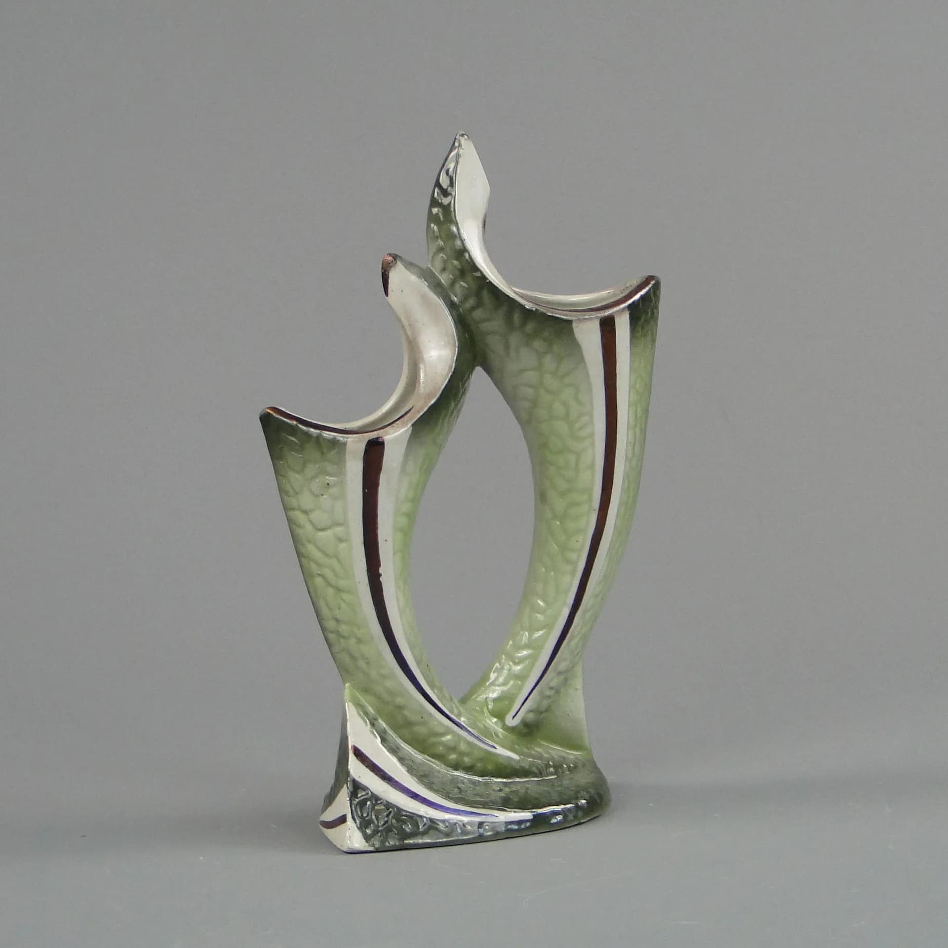 Wazon, oliwkowy, porcelana, proj. Z. Buksowicz, Polska, lata 60. - 23287