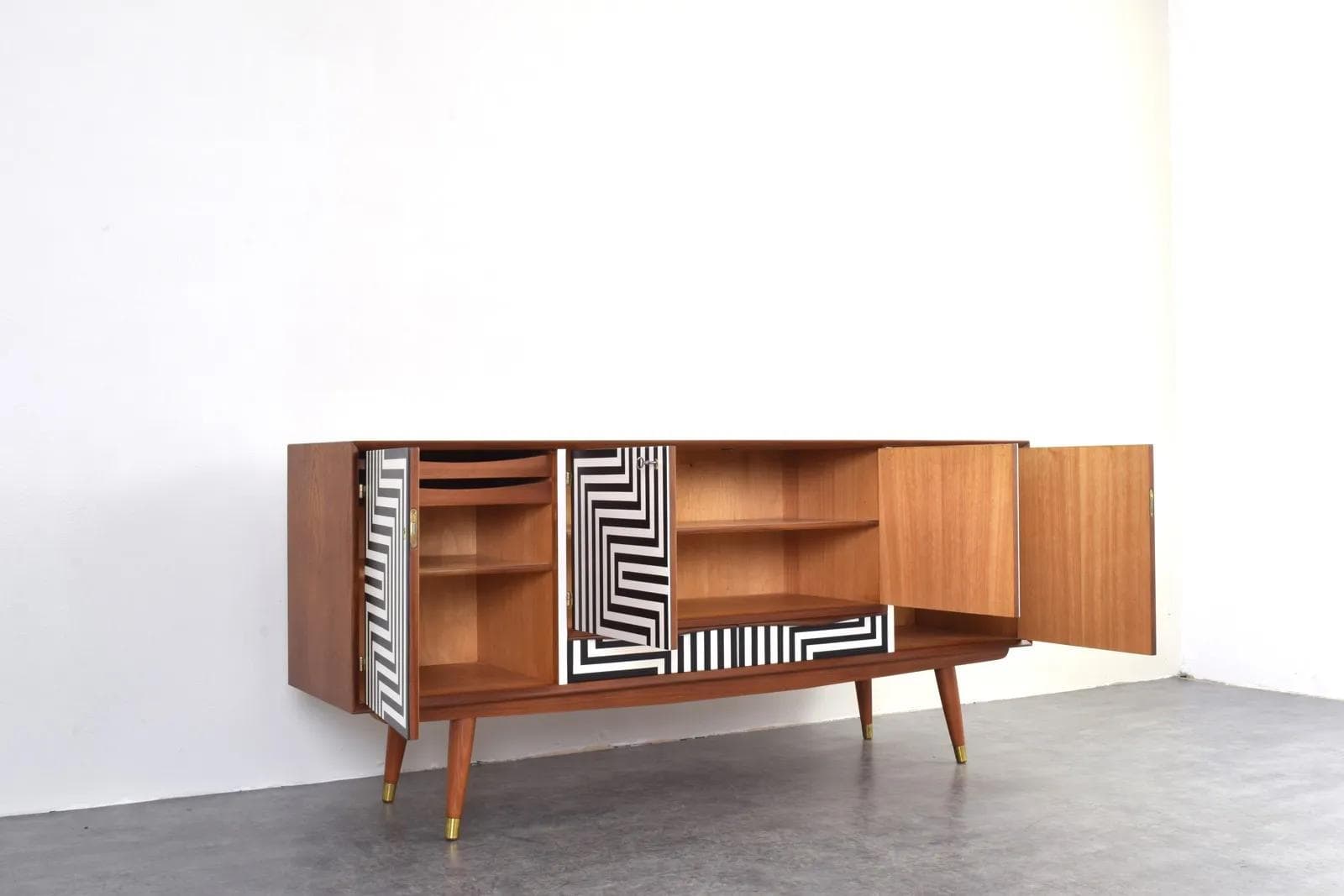 Sideboard, teak brązowy, Norwegia, lata 60. - 315267