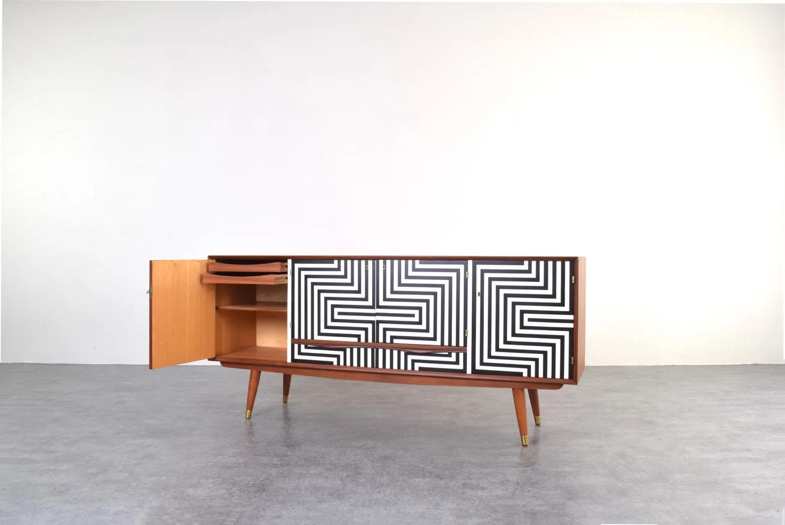 Sideboard, teak brązowy, Norwegia, lata 60. - 315261
