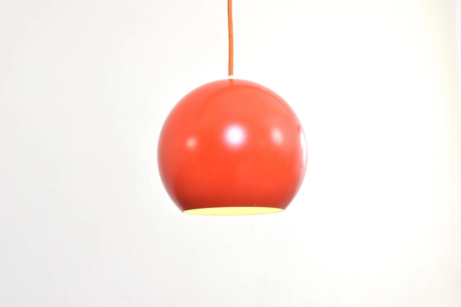 Pendant Lamp Topan VP6, orange, metal, by V. Panton, Louis Poulsen, Denmark, 1960s - 315251