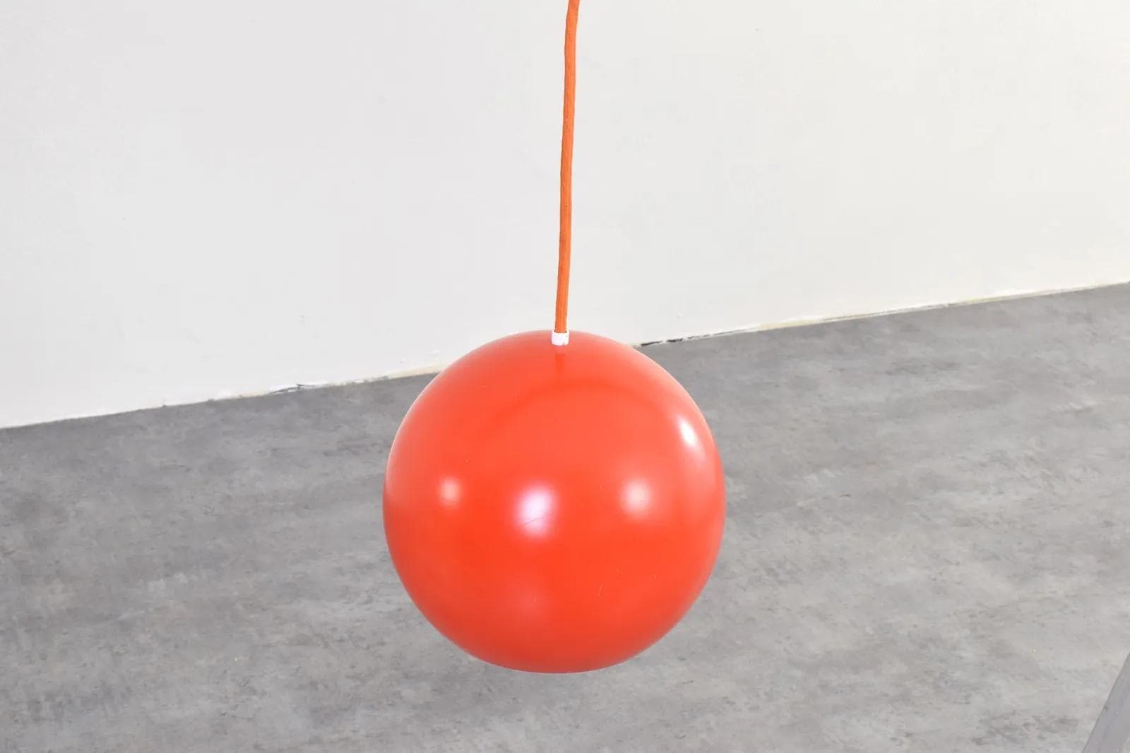 Pendant Lamp Topan VP6, orange, metal, by V. Panton, Louis Poulsen, Denmark, 1960s - 315253