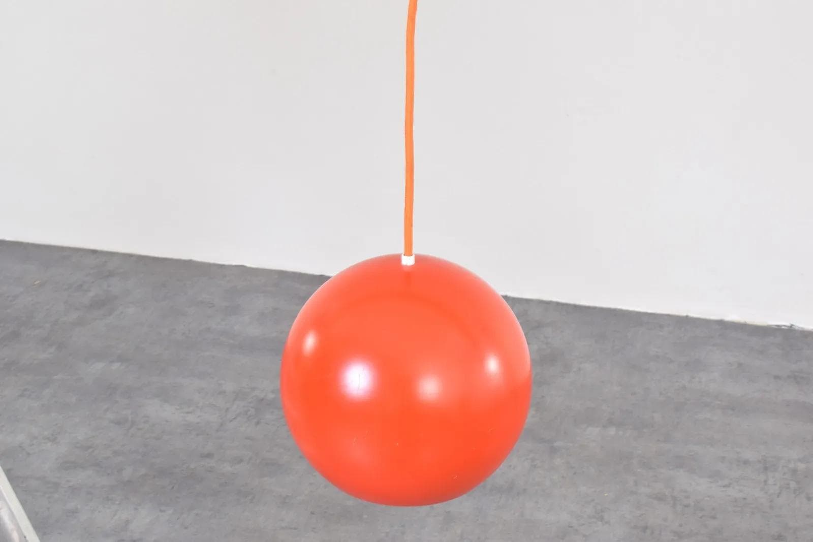 Pendant Lamp Topan VP6, orange, metal, by V. Panton, Louis Poulsen, Denmark, 1960s - 315255