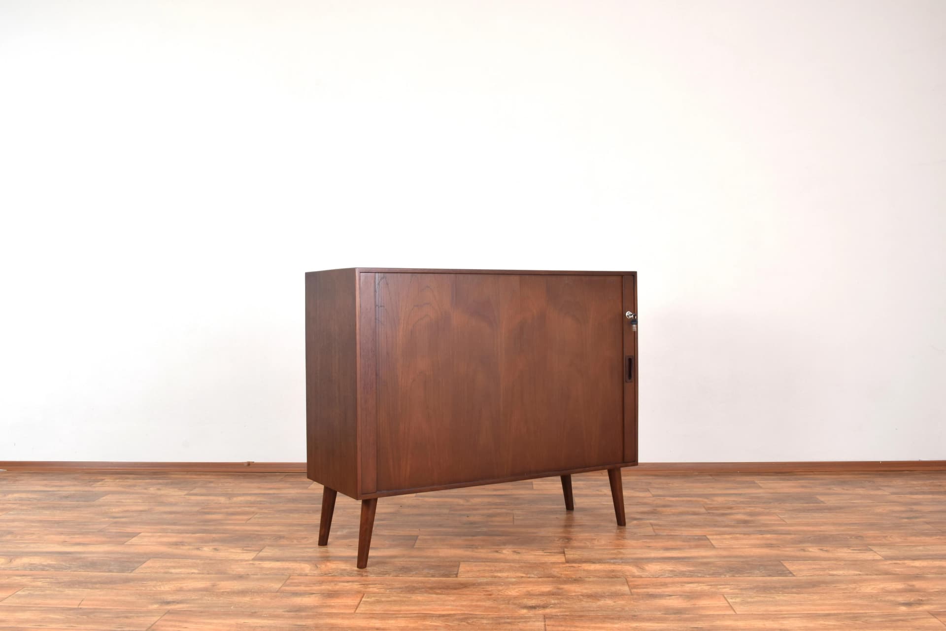 Sideboard, tambour doors, brown, teak, Denmark, 1960s. - 315219