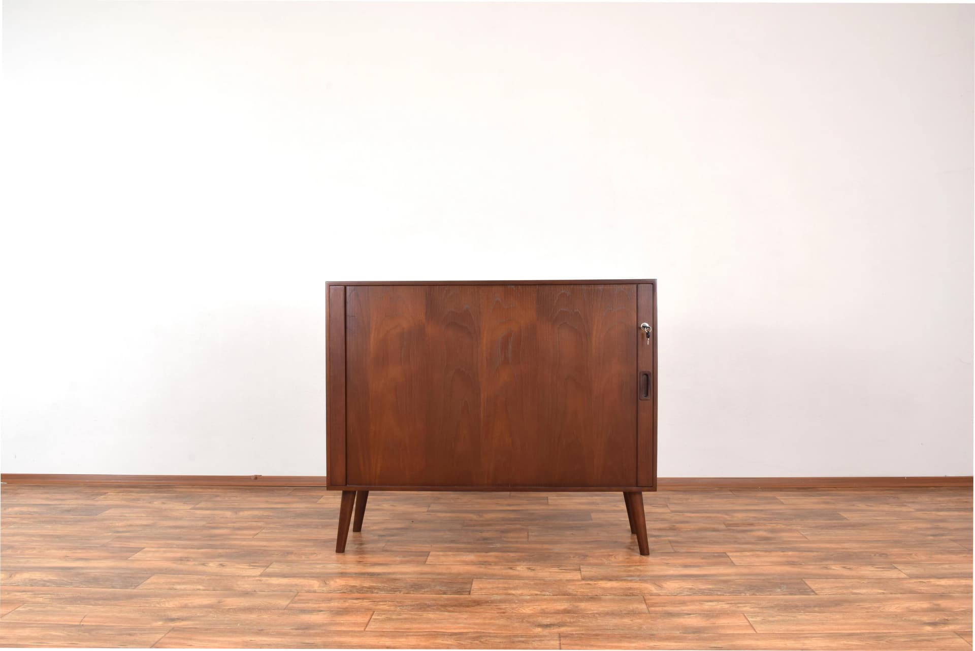 Sideboard, tambour doors, brown, teak, Denmark, 1960s. - 315217