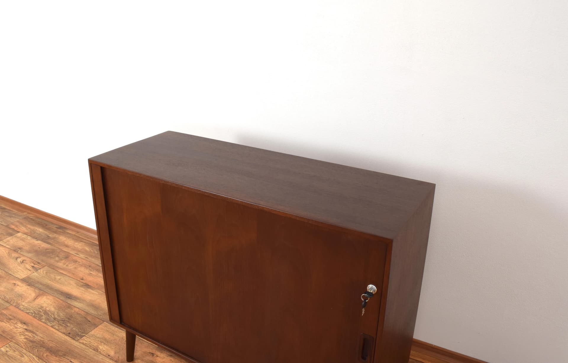 Sideboard, tambour doors, brown, teak, Denmark, 1960s. - 315225