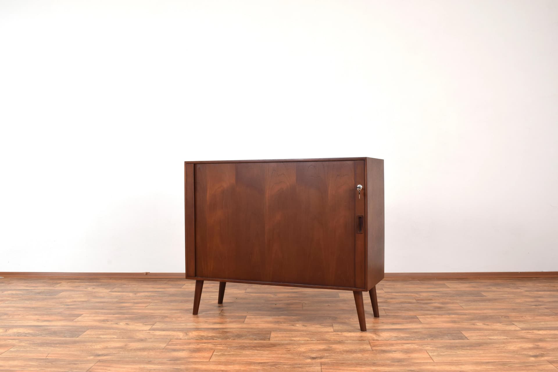 Sideboard, tambour doors, brown, teak, Denmark, 1960s. - 315220