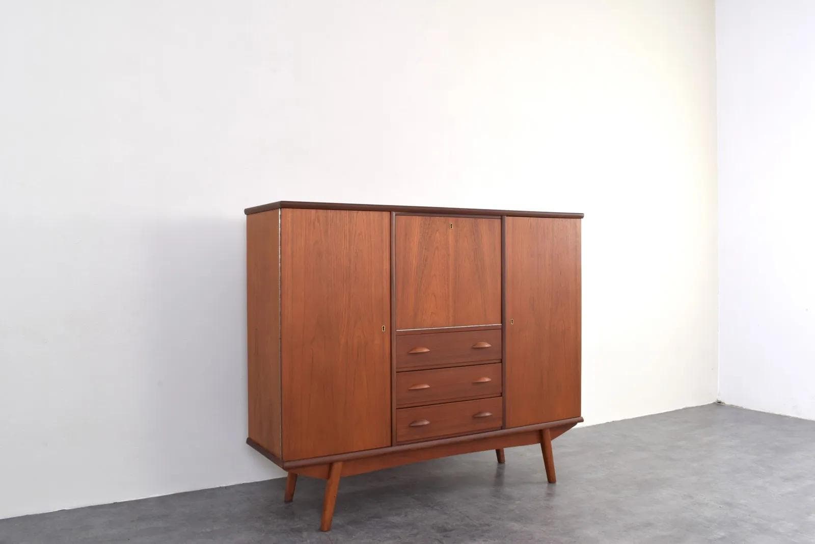 Highboard, brązowy, teak, Dania, lata 60. - 315189