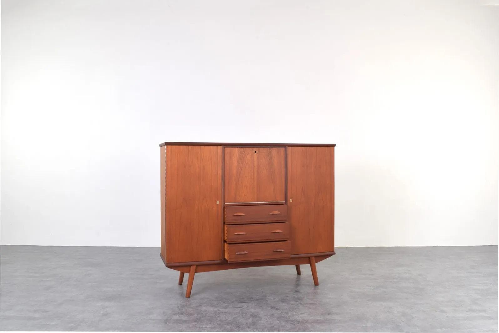 Highboard, brązowy, teak, Dania, lata 60. - 315183