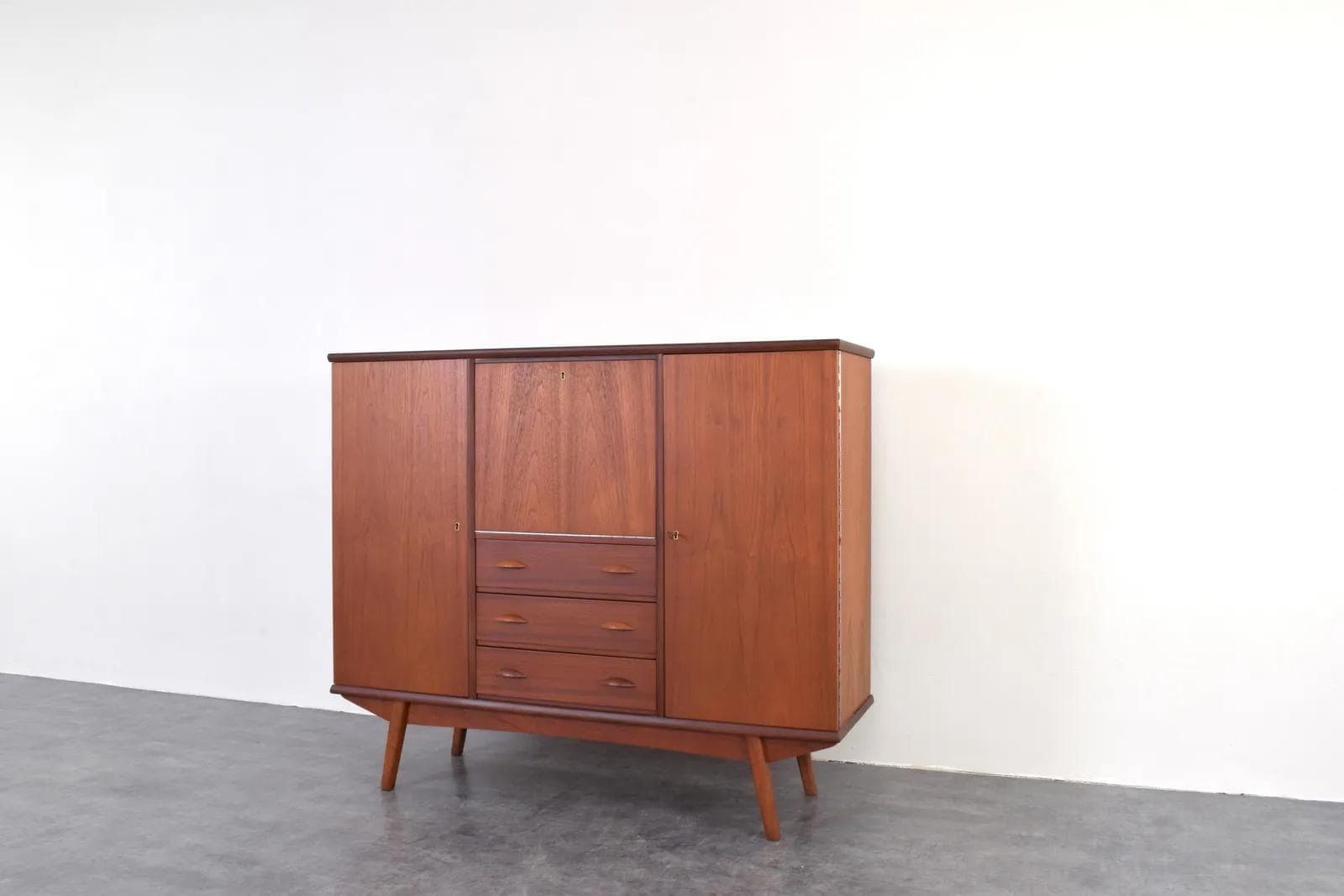 Highboard, brązowy, teak, Dania, lata 60. - 315192