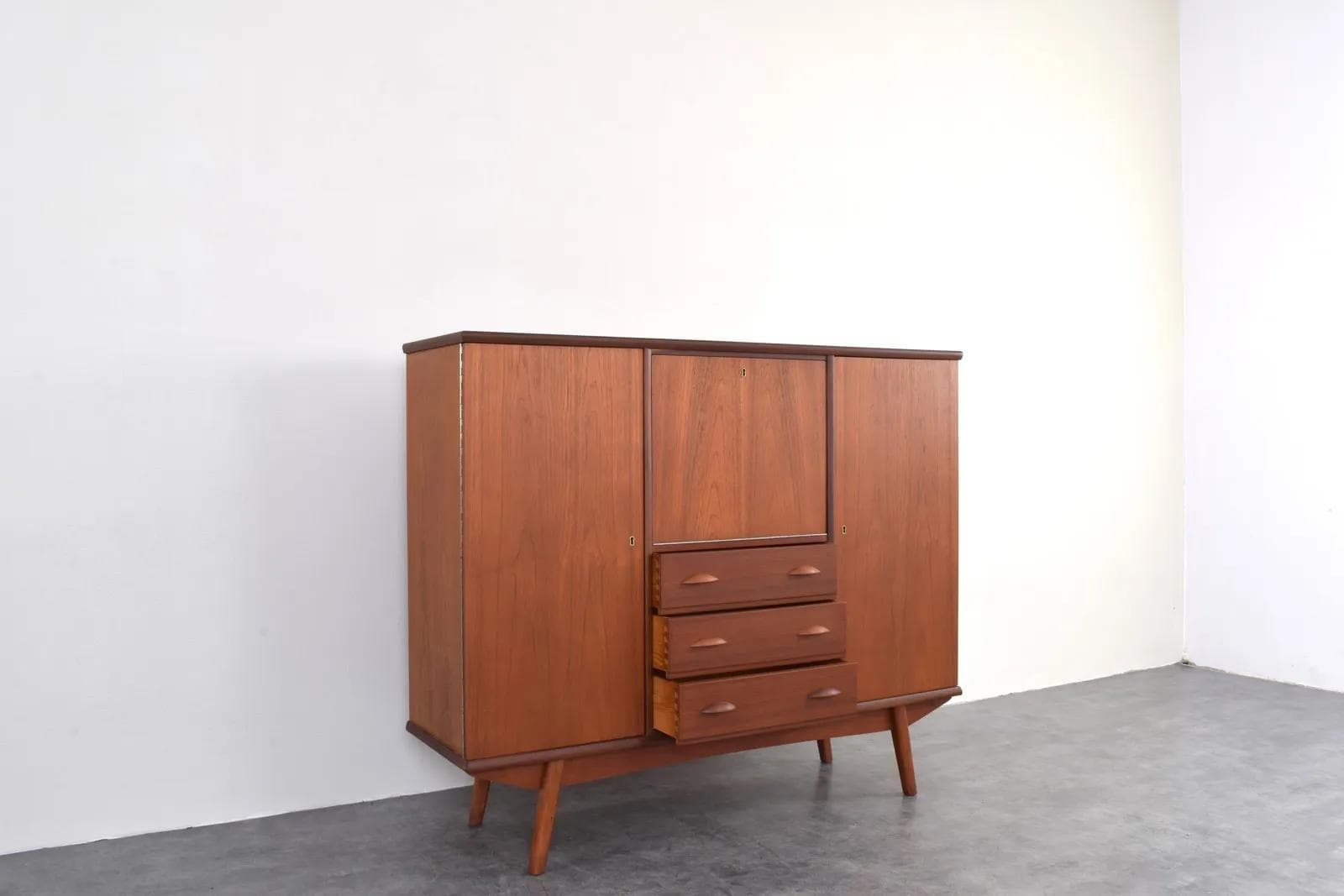 Highboard, brązowy, teak, Dania, lata 60. - 315187