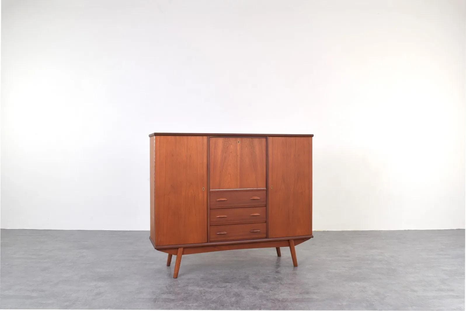 Highboard, brązowy, teak, Dania, lata 60. - 315185
