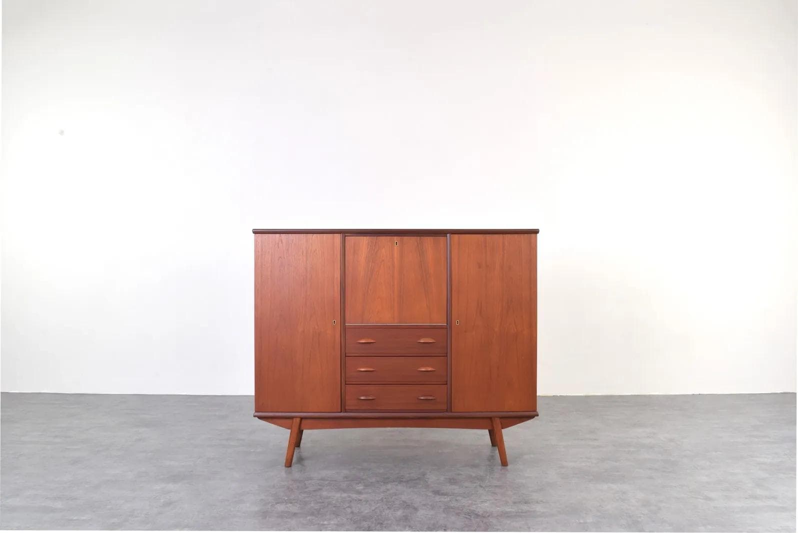 Highboard, brązowy, teak, Dania, lata 60. - 315184