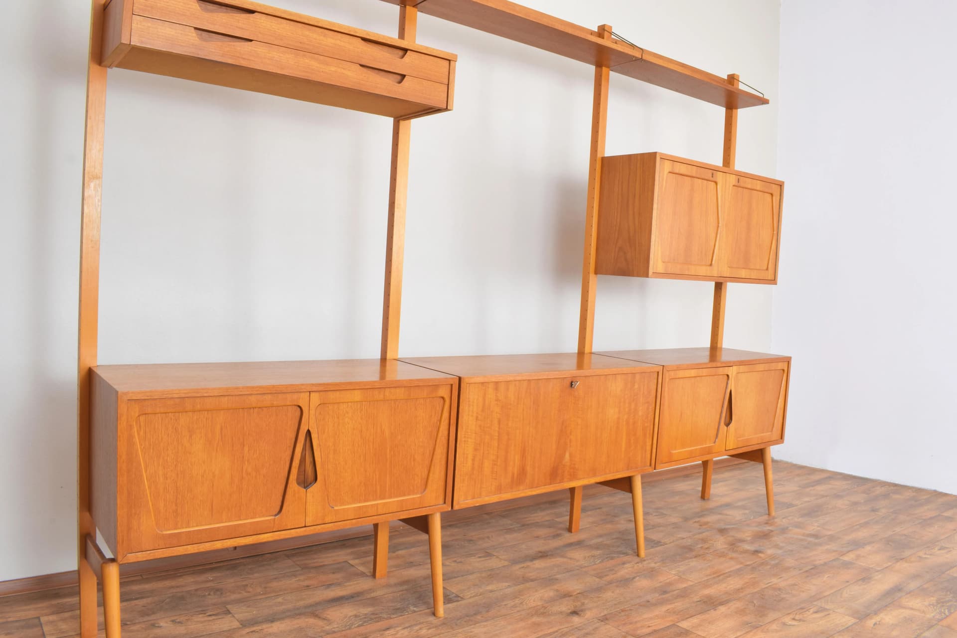 Shelving system, teak brown, by K. Riise, Norway, 1960s. - 315144