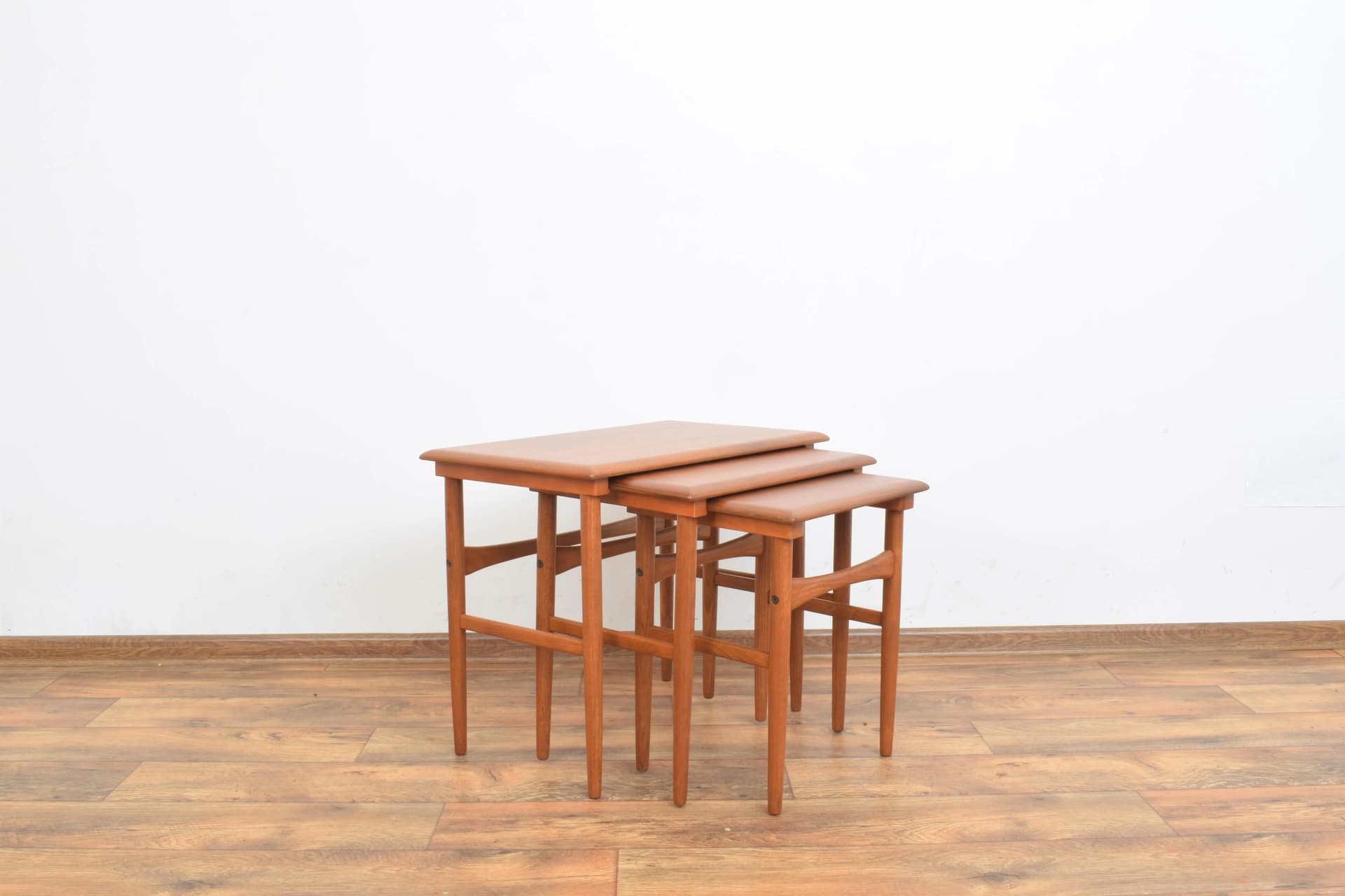 Set of three side tables, brown teak, Denmark, 1960s. - 315063