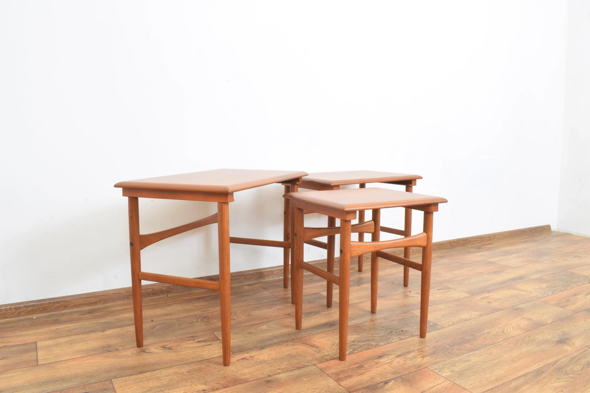 Set of three side tables, brown teak, Denmark, 1960s. - 315068