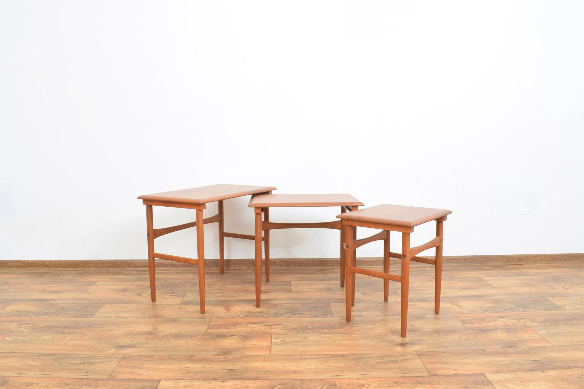Set of three side tables, brown teak, Denmark, 1960s. - 315070