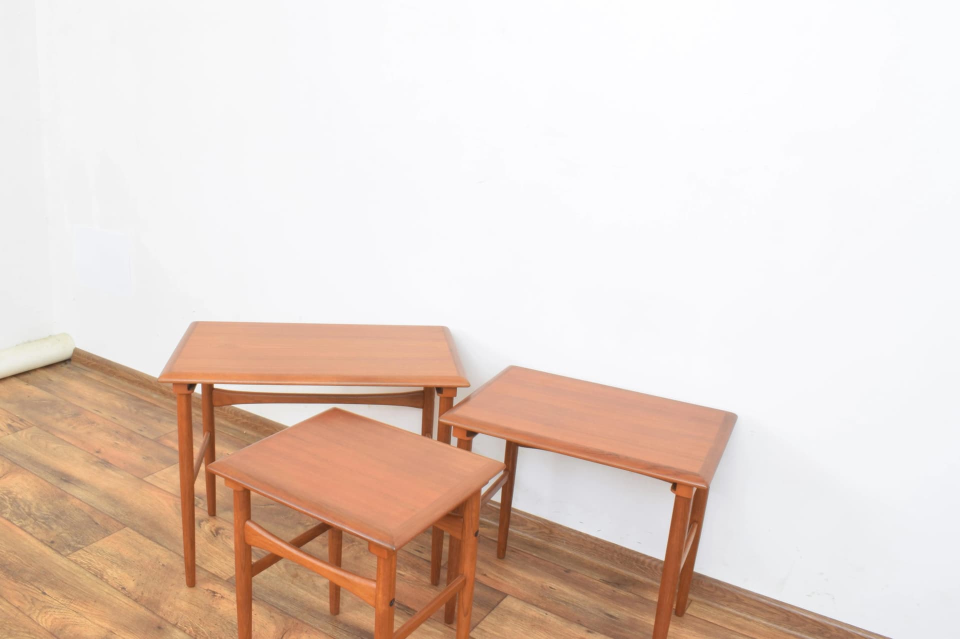 Set of three side tables, brown teak, Denmark, 1960s. - 315066