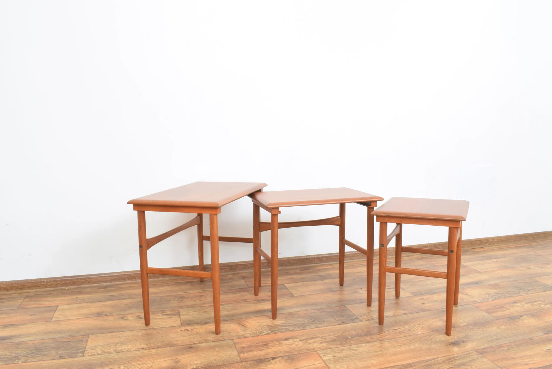 Set of three side tables, brown teak, Denmark, 1960s. - 315069