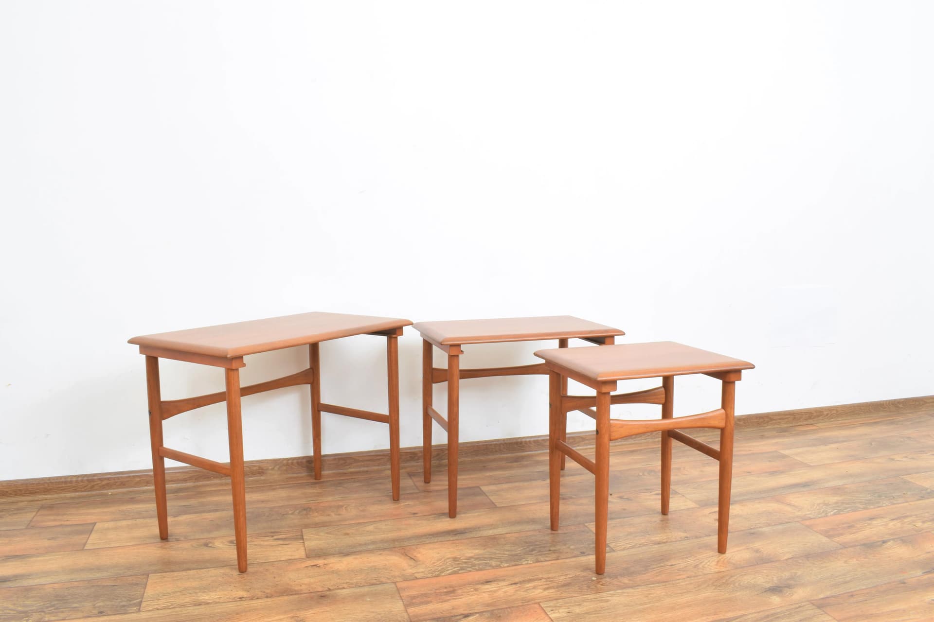 Set of three side tables, brown teak, Denmark, 1960s. - 315071